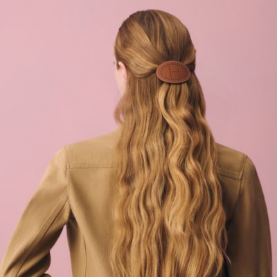✨️HERMES✨️エルメス バレッタヘアピン レザー ラタン ✨️HERMES